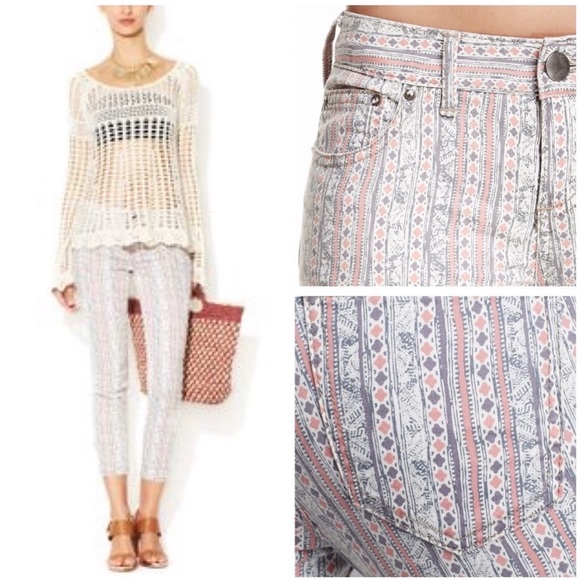 Free People Geo Stripe Jeans - Picture 2 of 5